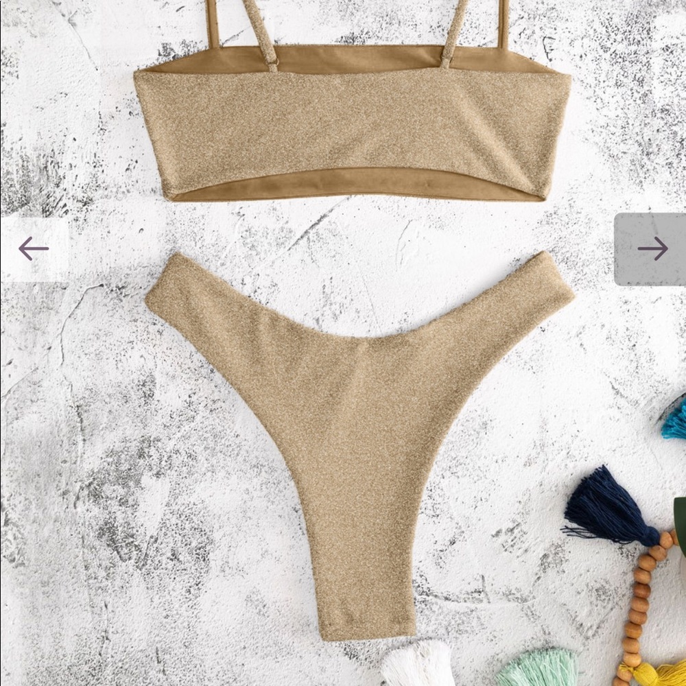 Pilot Gold Sparkle bikini bottoms and tops - Picture 9 of 12